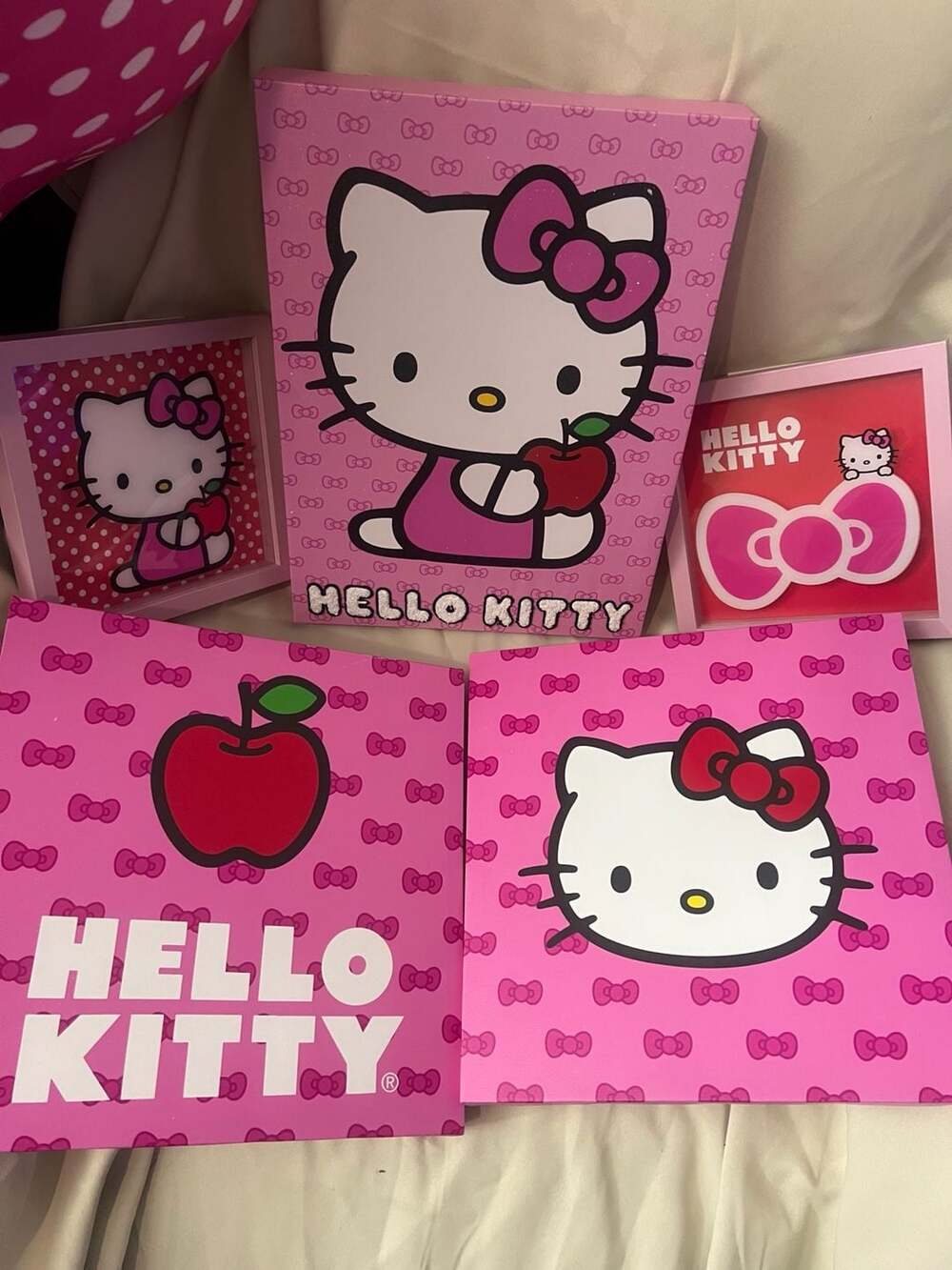 Sanrio Hello Kitty Wall Art Set Canvas Panels and Framed Decor